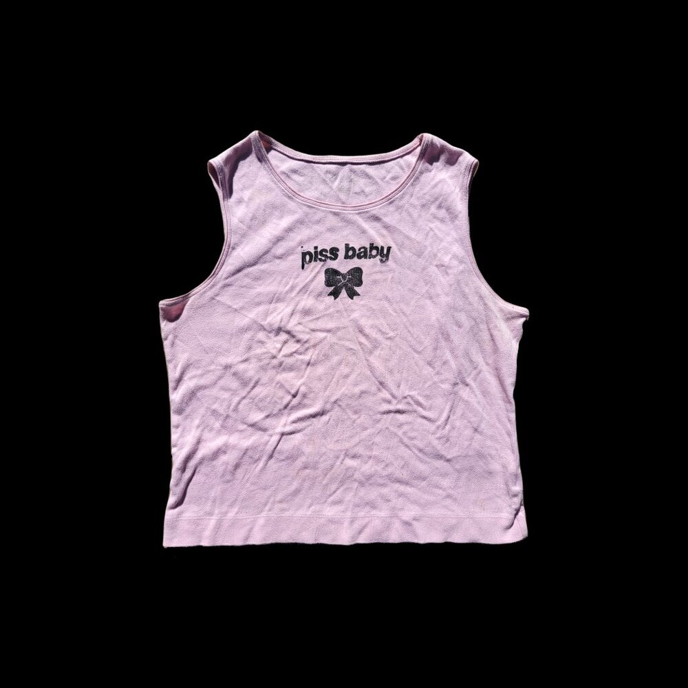 「 🎀✦ Piss Baby customized pink tank top ✦🎀 」